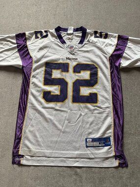 Vintage Chad Greenway Minnesota Vikings Reebok Jersey Adult M White NFL Football